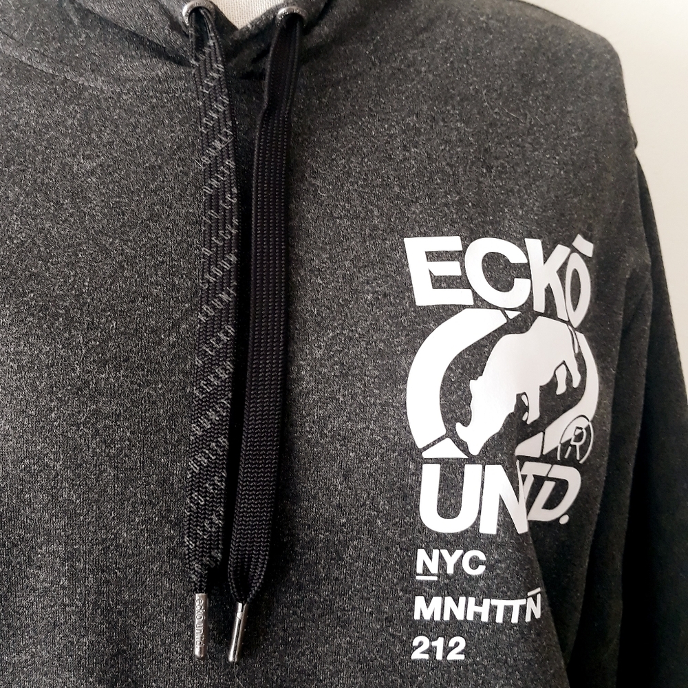Ecko Unlimited Men's NYC Manhattan Hoodie - Size Medium Gray Sweatshirt - Picture 7 of 11